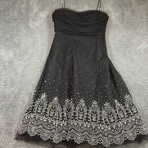 Vintage Jessica Howard Black Party Dress Size 16 Ruched Sequin Party Prom